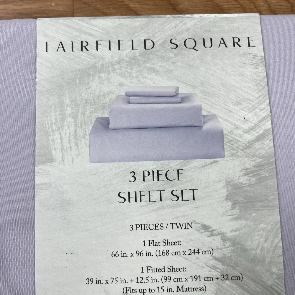Fairfield Square 3 Piece TWIN Microfiber Sheet Set Purple NEW